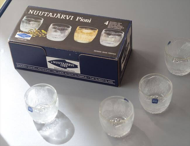 フィンランド製 NUUTAJARVI ARABIA Pioni ショットグラス 30ml ヌータヤルヴィ アラビア ピオニ ガラス 北欧 ヴィンテージ