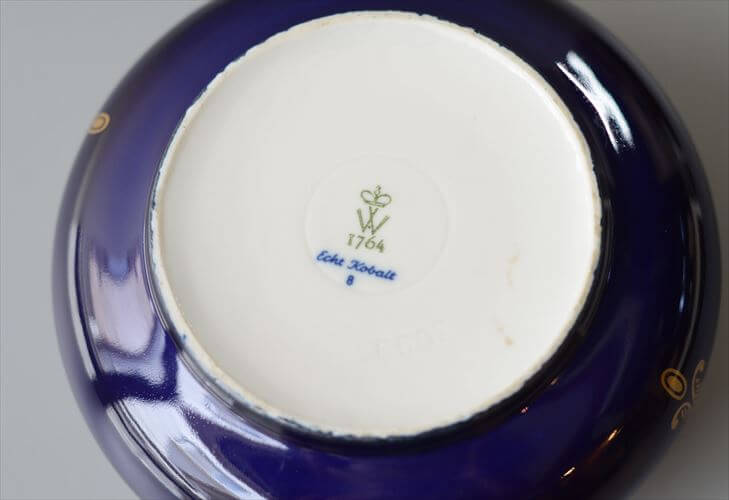ドイツ製 Wallendorfer Porzellan ボンボニエール ポット Echt Kobalt ヴァレンドルフ 食器 ヴィンテージ アンティーク_260610