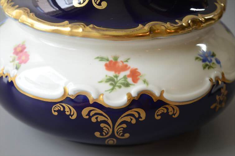 ドイツ製 Wallendorfer Porzellan ボンボニエール ポット Echt Kobalt ヴァレンドルフ 食器 ヴィンテージ アンティーク_260610