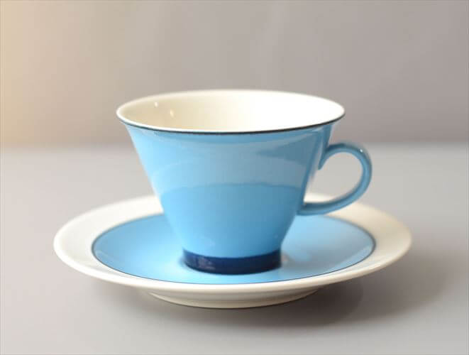 ARABIA アラビア Harlekin Turquoise カップ&ソーサー ハレキン Inkeri Leivo 北欧食器 フィンランド ヴィンテージ アンティーク_260616