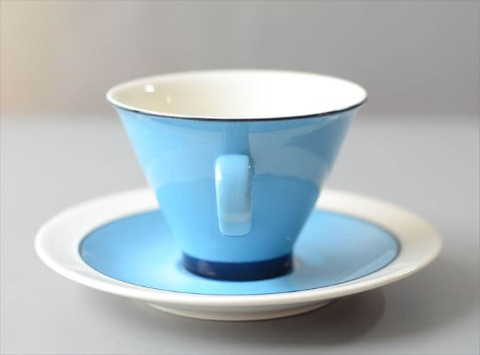 ARABIA アラビア Harlekin Turquoise カップ&ソーサー ハレキン Inkeri Leivo 北欧食器 フィンランド ヴィンテージ アンティーク_260616
