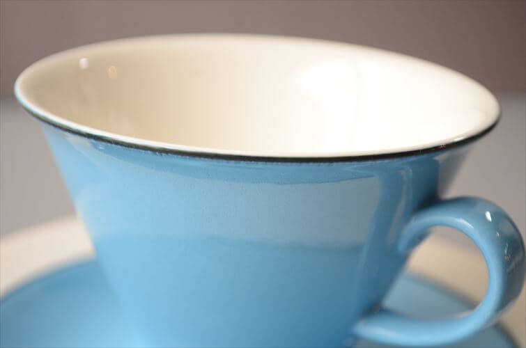 ARABIA アラビア Harlekin Turquoise カップ&ソーサー ハレキン Inkeri Leivo 北欧食器 フィンランド ヴィンテージ アンティーク_260616