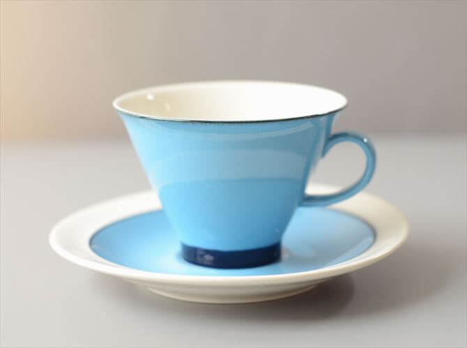 ARABIA アラビア Harlekin Turquoise カップ&ソーサー ハレキン カーニバル Inkeri Leivo 北欧食器 フィンランド ヴィンテージ アンティーク_260616