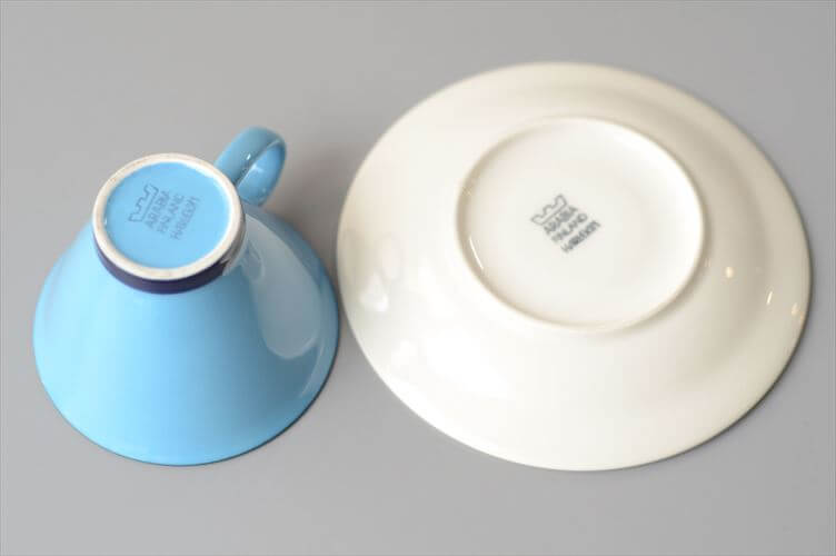 ARABIA アラビア Harlekin Turquoise カップ&ソーサー ハレキン カーニバル Inkeri Leivo 北欧食器 フィンランド ヴィンテージ アンティーク_260616