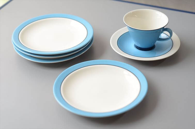ARABIA アラビア Harlekin Turquoise 17cm プレート お皿 ハレキン カーニバル Inkeri Leivo 北欧食器 フィンランド ヴィンテージ アンティーク_260616