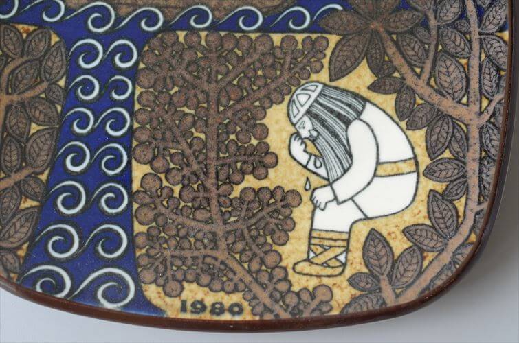ARABIA アラビア Kalevala 1980年 イヤープレート Raija Uosikkinen カレワラ フィンランド 絵皿 陶板 北欧 ヴィンテージ_260617