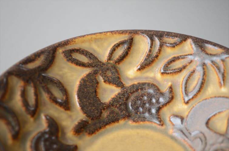デンマーク製 Michael Anderson かわいい鹿のレリーフ 小皿 12.5cm トレー 豆皿 ミケルアナセン 北欧 ヴィンテージ_260716