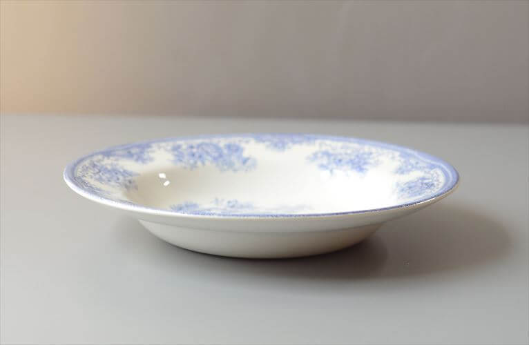ノルウェー製 Egersund 青い鳥とお花の深皿 22cm スーププレート イーエスン Fajance ピクチャープレート 北欧 ヴィンテージ アンティーク_260727