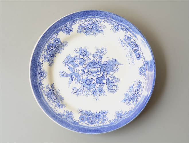ノルウェー製 Egersund 青い鳥とお花の絵皿 23cm イーエスン Fajance ピクチャープレート 北欧 ヴィンテージ アンティーク_260727