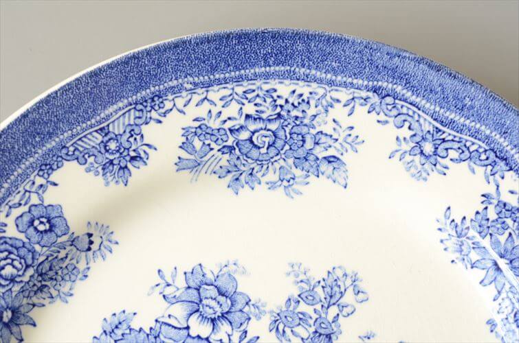 ノルウェー製 Egersund 青い鳥とお花の絵皿 23cm イーエスン Fajance ピクチャープレート 北欧 ヴィンテージ アンティーク_260727