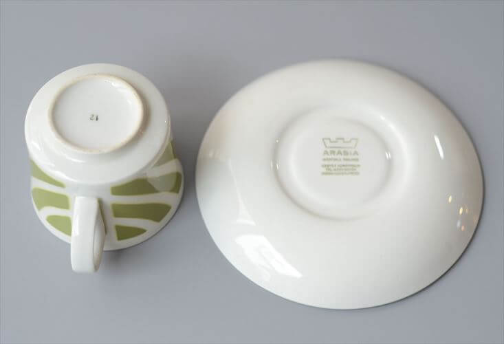 ARABIA アラビア STENCIL Vinoraita カップ＆ソーサー ステンシル BRモデル Goran Back 北欧食器 フィンランド アンティーク ヴィンテージ_260818