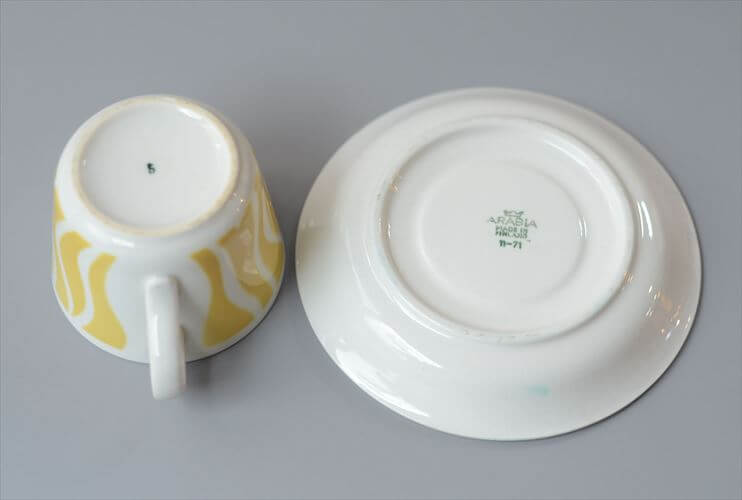 ARABIA アラビア STENCIL Seepra カップ＆ソーサー ステンシル AAモデル Kaj Franck 北欧食器 フィンランド アンティーク ヴィンテージ_260818
