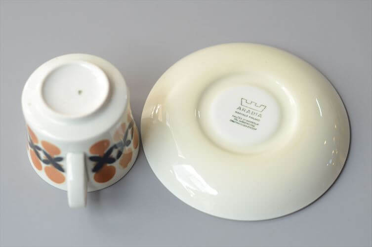 ARABIA アラビア STENCIL Rasti カップ＆ソーサー ステンシル BRモデル Goran Back 北欧食器 フィンランド アンティーク ヴィンテージ_260820