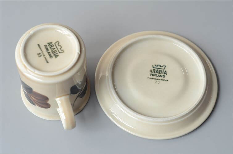 ARABIA アラビア Ruija コーヒーカップ＆ソーサー ルイージャ 北欧食器 フィンランド 陶器 北欧 ヴィンテージ アンティーク_260825