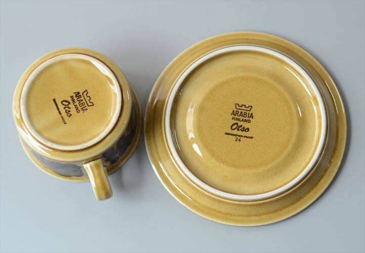 ARABIA アラビア Otso ティーカップ＆ソーサー オッソ 北欧食器 フィンランド 陶器 北欧 ヴィンテージ アンティーク_260828