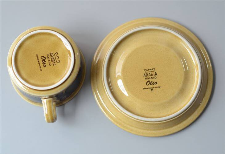 訳あり ARABIA アラビア Otso ティーカップ＆ソーサー オッソ 北欧食器 フィンランド 陶器 北欧 ヴィンテージ アンティーク_260828