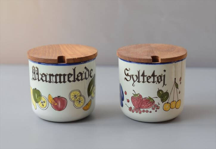 デンマーク製 KNABSTRUP Pernille キャニスター 2個セット ジャムポット ナブストラップ 北欧 食器 ヴィンテージ アンティーク_260907