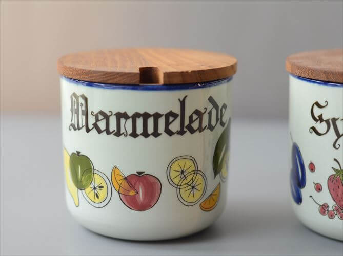 デンマーク製 KNABSTRUP Pernille キャニスター 2個セット ジャムポット ナブストラップ 北欧 食器 ヴィンテージ アンティーク_260907