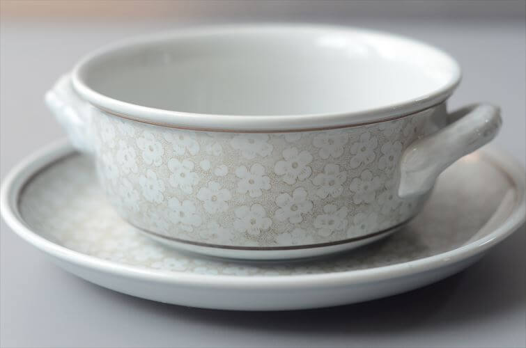 ドイツ製 VILLEROY&BOCH Dalarna 両手付きスープボウル＆ソーサー ビレロイ＆ボッホ ダラーナ 陶器 アンティーク ヴィンテージ_260915