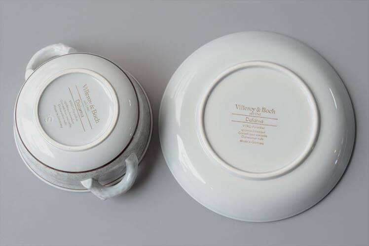 ドイツ製 VILLEROY&BOCH Dalarna 両手付きスープボウル＆ソーサー ビレロイ＆ボッホ ダラーナ 陶器 アンティーク ヴィンテージ_260915
