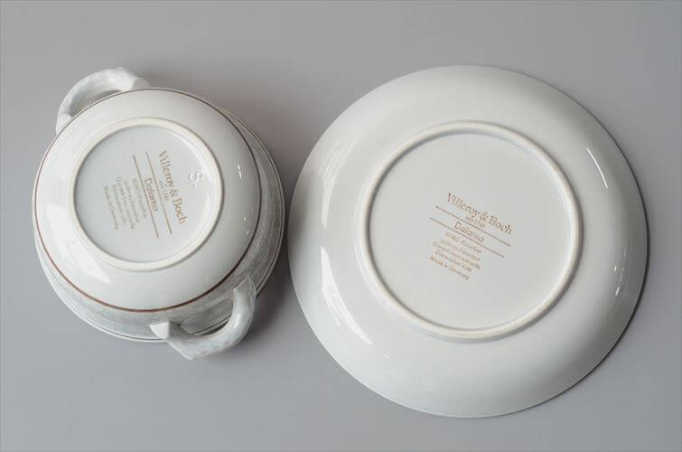 ドイツ製 VILLEROY&BOCH Dalarna 両手付きスープボウル＆ソーサー ビレロイ＆ボッホ ダラーナ 陶器 アンティーク ヴィンテージ_260915