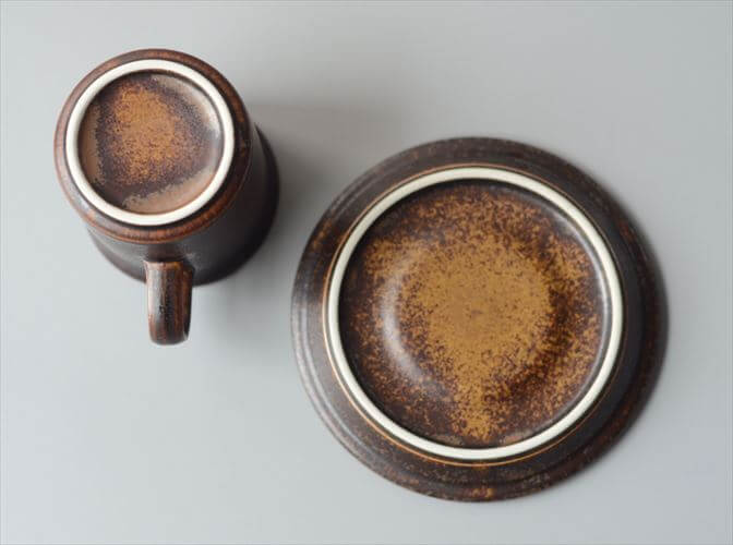 ARABIA アラビア ルスカ カップ＆ソーサー Ruska 7.5cm高 小サイズ 北欧食器 フィンランド 陶器 北欧 ヴィンテージ アンティーク_260930