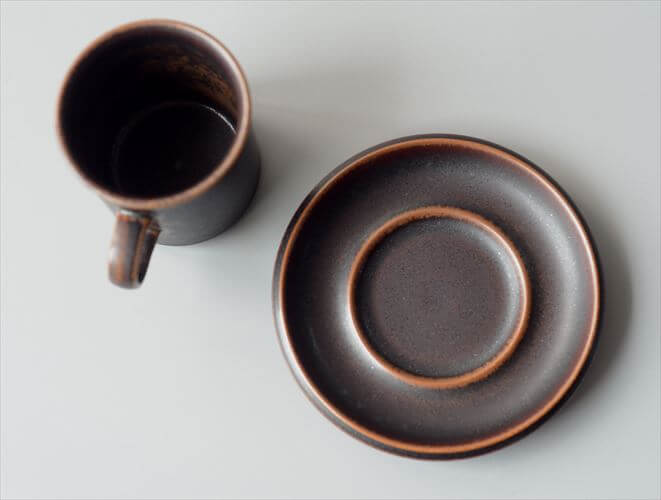 ARABIA アラビア ルスカ カップ＆ソーサー Ruska 7.5cm高 小サイズ 北欧食器 フィンランド 陶器 北欧 ヴィンテージ アンティーク_260930