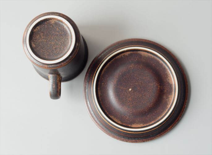 ARABIA アラビア ルスカ カップ＆ソーサー Ruska 7.5cm高 小サイズ 北欧食器 フィンランド 陶器 北欧 ヴィンテージ アンティーク_260930