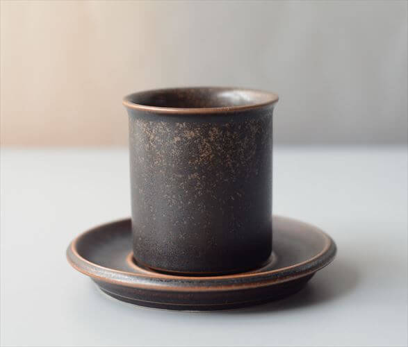 ARABIA アラビア ルスカ カップ＆ソーサー Ruska 7.5cm高 小サイズ 北欧食器 フィンランド 陶器 北欧 ヴィンテージ アンティーク_260930
