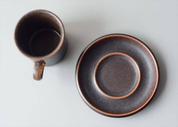 ARABIA アラビア ルスカ カップ＆ソーサー Ruska 7.5cm高 小サイズ 北欧食器 フィンランド 陶器 北欧 ヴィンテージ アンティーク_260930