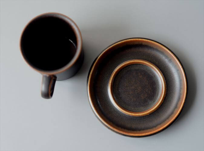 ARABIA アラビア ルスカ カップ＆ソーサー Ruska 7.5cm高 小サイズ 北欧食器 フィンランド 陶器 北欧 ヴィンテージ アンティーク_260930