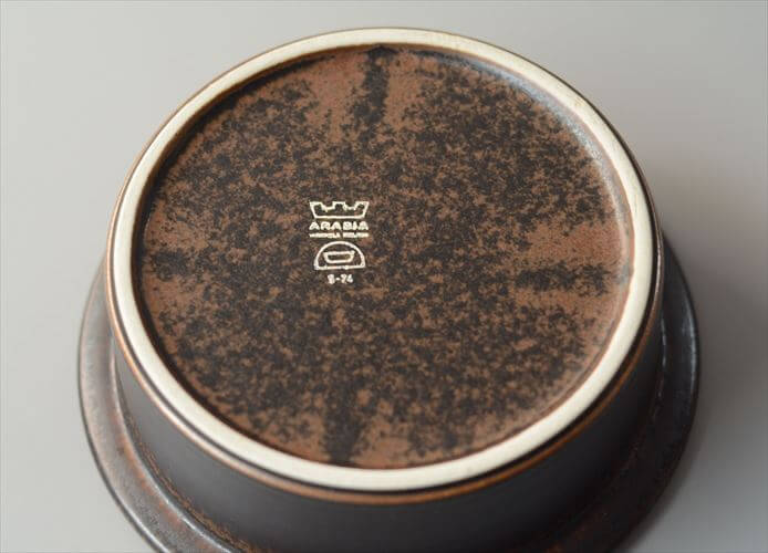 スタンプ残! ARABIA アラビア Ruska ボウル 18cm ココット型 ルスカ 北欧 食器 フィンランド 陶器 ヴィンテージ アンティーク_261007